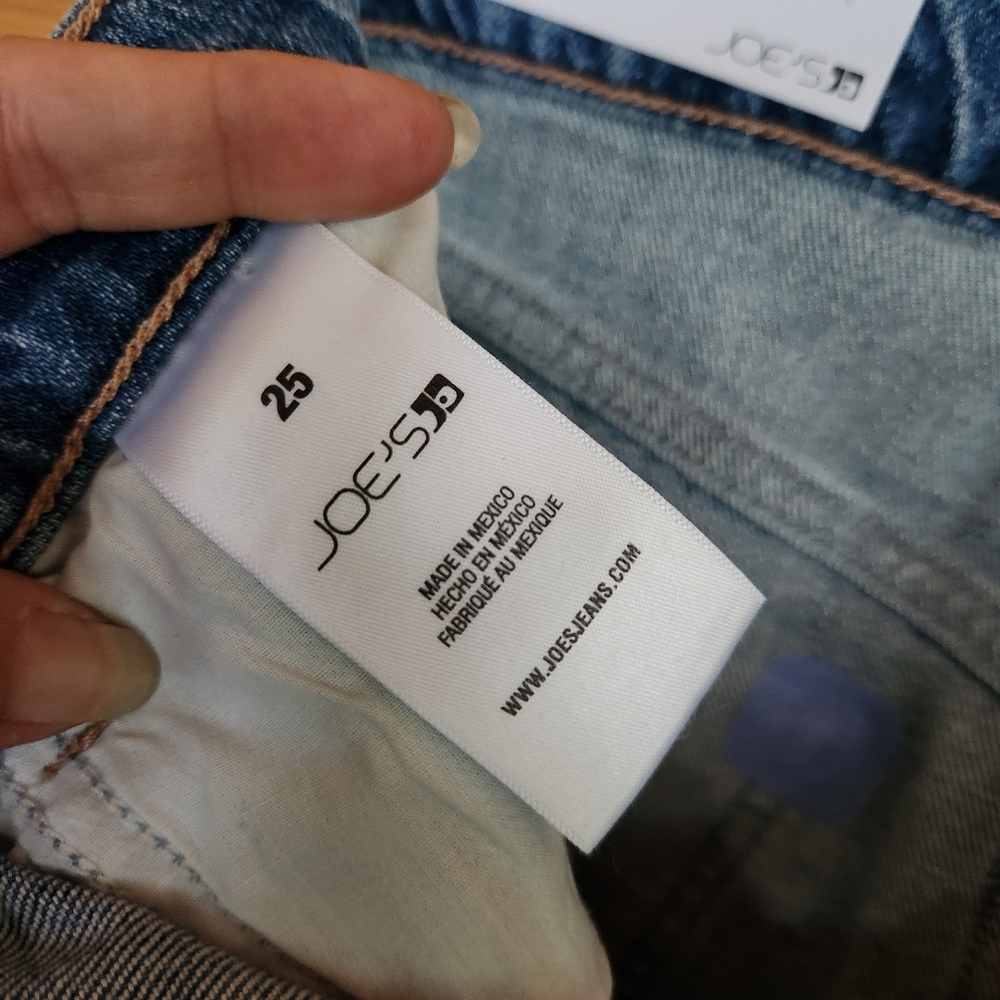 Joes Jeans π NWT Let's Boogie Denim Skirt Raw Hem Button Fly Boho Organic Sz 25 - Picture 8 of 13
